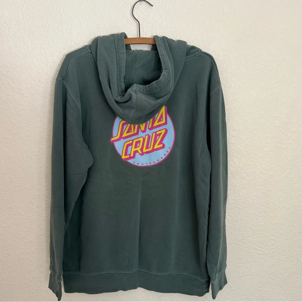 Independent Santa Cruz Skateboard Green Hoodie Sweatshirt Adult Size Medium - Picture 2 of 5